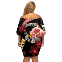Personalised French Polynesia Victory Day Off Shoulder Short Dress Polynesian Pattern Plumeria LT05 - Polynesian Pride