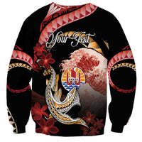 Personalised French Polynesia Victory Day Sweatshirt Polynesian Pattern Plumeria LT05 - Polynesian Pride