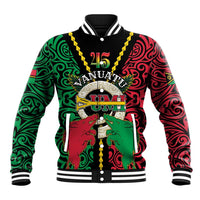 Vanuatu 45th Independence Day Baseball Jacket Long God Yumi Stanap Wild Boar LT05 Unisex Black - Polynesian Pride