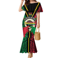 Vanuatu 45th Independence Day Family Matching Mermaid Dress and Hawaiian Shirt Long God Yumi Stanap Wild Boar LT05