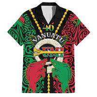 Vanuatu 46th Independence Day Family Matching Tank Maxi Dress and Hawaiian Shirt Long God Yumi Stanap Wild Boar LT05 Dad's Shirt - Short Sleeve Black - Polynesian Pride