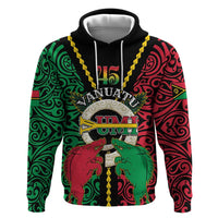 Vanuatu 46th Independence Day Hoodie Long God Yumi Stanap Wild Boar LT05 Pullover Hoodie Black - Polynesian Pride