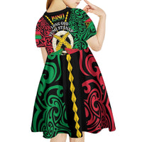 Vanuatu 45th Independence Day Kid Short Sleeve Dress Long God Yumi Stanap Wild Boar LT05