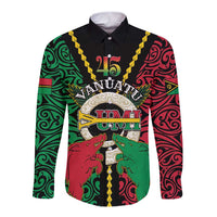 Vanuatu 45th Independence Day Long Sleeve Button Shirt Long God Yumi Stanap Wild Boar LT05