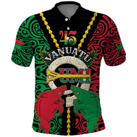 Vanuatu 45th Independence Day Polo Shirt Long God Yumi Stanap Wild Boar LT05