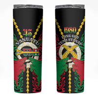 Vanuatu 46th Independence Day Skinny Tumbler Long God Yumi Stanap Wild Boar LT05 Black - Polynesian Pride
