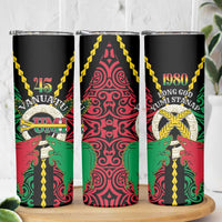 Vanuatu 46th Independence Day Skinny Tumbler Long God Yumi Stanap Wild Boar LT05 - Polynesian Pride