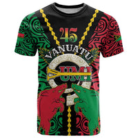 Vanuatu 46th Independence Day T Shirt Long God Yumi Stanap Wild Boar LT05 Black - Polynesian Pride