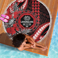 Hawaii Lahainaluna High School Beach Blanket Tribal Tattoo With Hibiscus Flowers LT05 - Polynesian Pride