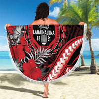 Hawaii Lahainaluna High School Beach Blanket Tribal Tattoo With Hibiscus Flowers LT05 - Polynesian Pride
