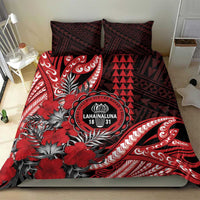 Hawaii Lahainaluna High School Bedding Set Tribal Tattoo With Hibiscus Flowers LT05 - Polynesian Pride