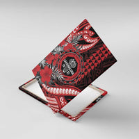 Hawaii Lahainaluna High School Canvas Wall Art Tribal Tattoo With Hibiscus Flowers LT05 With Frame Red - Polynesian Pride