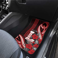 Personalized Hawaii Lahainaluna High School Car Mats Tribal Tattoo With Hibiscus Flowers LT05 - Polynesian Pride
