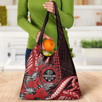 Hawaii Lahainaluna High School Grocery Bag Tribal Tattoo With Hibiscus Flowers LT05 - Polynesian Pride