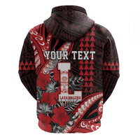 Personalized Hawaii Lahainaluna High School Hoodie Tribal Tattoo With Hibiscus Flowers LT05 - Polynesian Pride