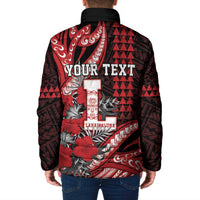 Personalized Hawaii Lahainaluna High School Padded Jacket Tribal Tattoo With Hibiscus Flowers LT05 - Polynesian Pride