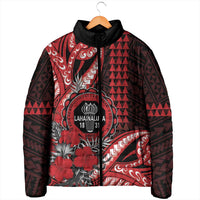 Personalized Hawaii Lahainaluna High School Padded Jacket Tribal Tattoo With Hibiscus Flowers LT05 - Polynesian Pride