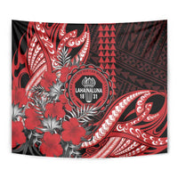 Hawaii Lahainaluna High School Tapestry Tribal Tattoo With Hibiscus Flowers LT05 - Polynesian Pride