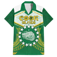 Personalised Cook Islands Ra o te Ui Ariki Family Matching Puletasi and Hawaiian Shirt Polynesian Pattern LT05 Dad's Shirt - Short Sleeve Green - Polynesian Pride