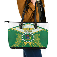 Cook Islands Ra o te Ui Ariki Leather Tote Bag Polynesian Pattern LT05 - Polynesian Pride