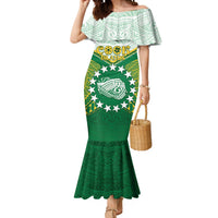 Personalised Cook Islands Ra o te Ui Ariki Mermaid Dress Polynesian Pattern LT05 Women Green - Polynesian Pride