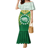 Personalised Cook Islands Ra o te Ui Ariki Mermaid Dress Polynesian Pattern LT05 Women Green - Polynesian Pride
