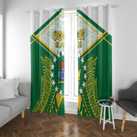 Cook Islands Ra o te Ui Ariki Window Curtain Polynesian Pattern LT05 With Grommets Green - Polynesian Pride