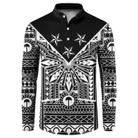Black Philippines Sun Star Button Sweatshirt Igorot Tribal Inspiration LT05 Black - Polynesian Pride