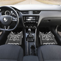 Black Philippines Sun Star Car Mats Igorot Tribal Inspiration LT05 Set 2pcs - Front Black - Polynesian Pride