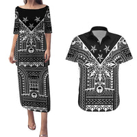 Black Philippines Sun Star Couples Matching Puletasi and Hawaiian Shirt Igorot Tribal Inspiration LT05 Black - Polynesian Pride