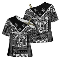 Black Philippines Sun Star Cross Shoulder Shirt Igorot Tribal Inspiration LT05 - Polynesian Pride