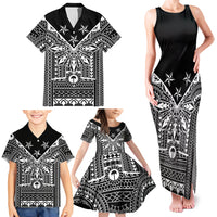 Black Philippines Sun Star Family Matching Tank Maxi Dress and Hawaiian Shirt Igorot Tribal Inspiration