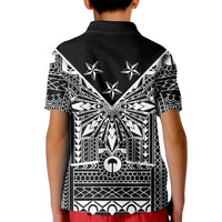 Black Philippines Sun Star Kid Polo Shirt Igorot Tribal Inspiration LT05 - Polynesian Pride