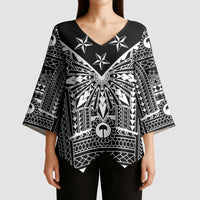 Black Philippines Sun Star Kimono Sleeve Blouse Igorot Tribal Inspiration LT05 - Polynesian Pride