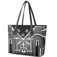 Black Philippines Sun Star Leather Tote Bag Igorot Tribal Inspiration LT05 - Polynesian Pride