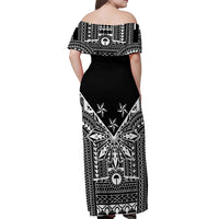Black Philippines Sun Star Off Shoulder Maxi Dress Igorot Tribal Inspiration LT05 - Polynesian Pride