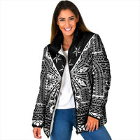 Black Philippines Sun Star Padded Jacket Igorot Tribal Inspiration LT05 Women Black - Polynesian Pride