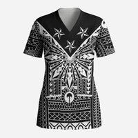 Black Philippines Sun Star Scrub Top Igorot Tribal Inspiration LT05 Adult Black - Polynesian Pride