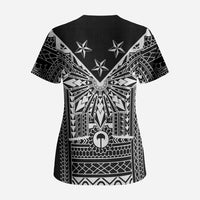 Black Philippines Sun Star Scrub Top Igorot Tribal Inspiration LT05 - Polynesian Pride