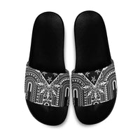 Black Philippines Sun Star Slide Sandals Igorot Tribal Inspiration LT05 Black - Polynesian Pride