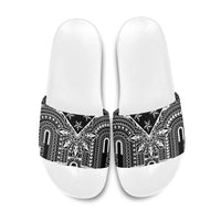 Black Philippines Sun Star Slide Sandals Igorot Tribal Inspiration LT05 Black - Polynesian Pride
