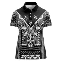 Black Philippines Sun Star Women Polo Shirt Igorot Tribal Inspiration LT05 Female Black - Polynesian Pride