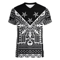 Black Philippines Sun Star Women V-Neck T-Shirt Igorot Tribal Inspiration LT05 Female Black - Polynesian Pride