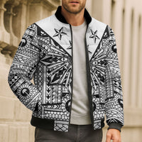 White Philippines Sun Star Bomber Puffer Jacket Igorot Tribal Inspiration LT05 - Polynesian Pride