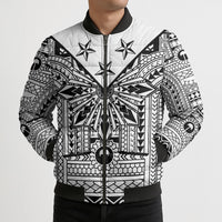 White Philippines Sun Star Bomber Puffer Jacket Igorot Tribal Inspiration LT05 - Polynesian Pride