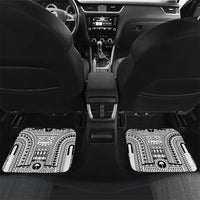 White Philippines Sun Star Car Mats Igorot Tribal Inspiration LT05 Set 2pcs - Back White - Polynesian Pride