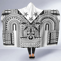 White Philippines Sun Star Hooded Blanket Igorot Tribal Inspiration LT05 One Size White - Polynesian Pride