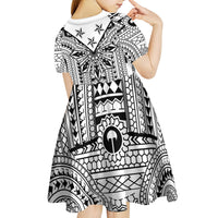 White Philippines Sun Star Kid Short Sleeve Dress Igorot Tribal Inspiration LT05 - Polynesian Pride