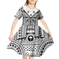 White Philippines Sun Star Kid Short Sleeve Dress Igorot Tribal Inspiration LT05 - Polynesian Pride
