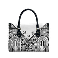 White Philippines Sun Star Leather Bag Igorot Tribal Inspiration LT05 - Polynesian Pride